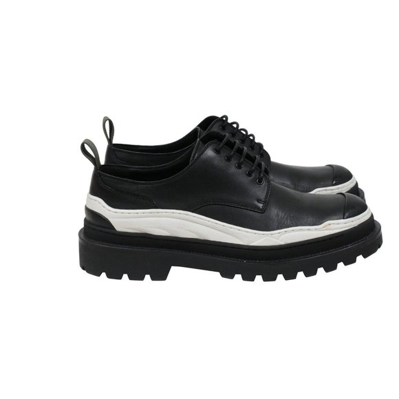 Dior Mens Sacai Chunky Derby  US 12 45 Black White Leather Platform Rubber Sole - Picture 8 of 10